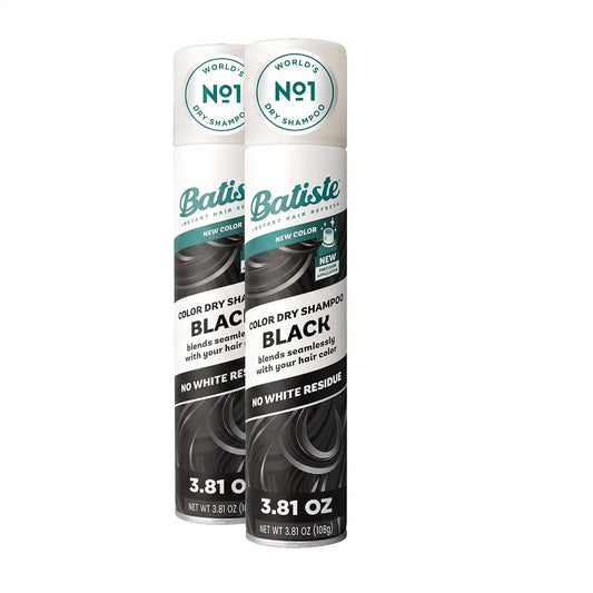 Batiste™ Color Dry Shampoo, Award Winning No. 1 Brand, Instantly Refresh Hair & Absorb Oil Between Washes, Black, 3.81 oz (Pack of 2)