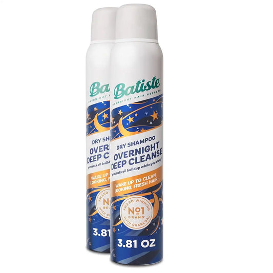 Batiste Overnight Deep Cleanse Dry Shampoo 3.81oz.- Wake up to beautiful hair by preventing oil build-up (Pack of 2)