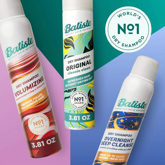 Batiste Dry Shampoo, Original, Overnight & Volumizing, 3.81 Oz, 3-Pack