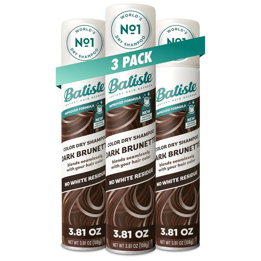 Batiste Dark Dry Shampoo, Waterless shampoo, 3.81oz 3 pack